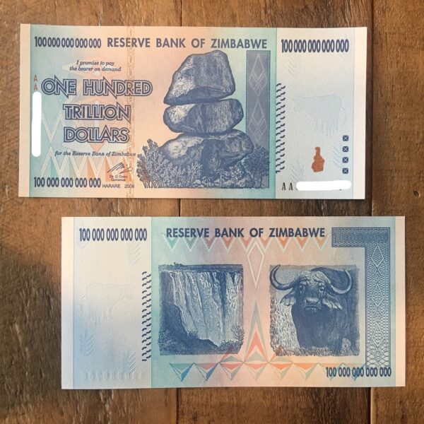 Zimbabwe 2008 1000 Hundred Trillion Dollars