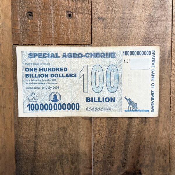 Zimbabwe - 2008 Agro-Cheque 100 Billion Dollars